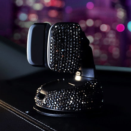 3 in 1 360 Degree Car Phone Holder with Crystal Diamond Type