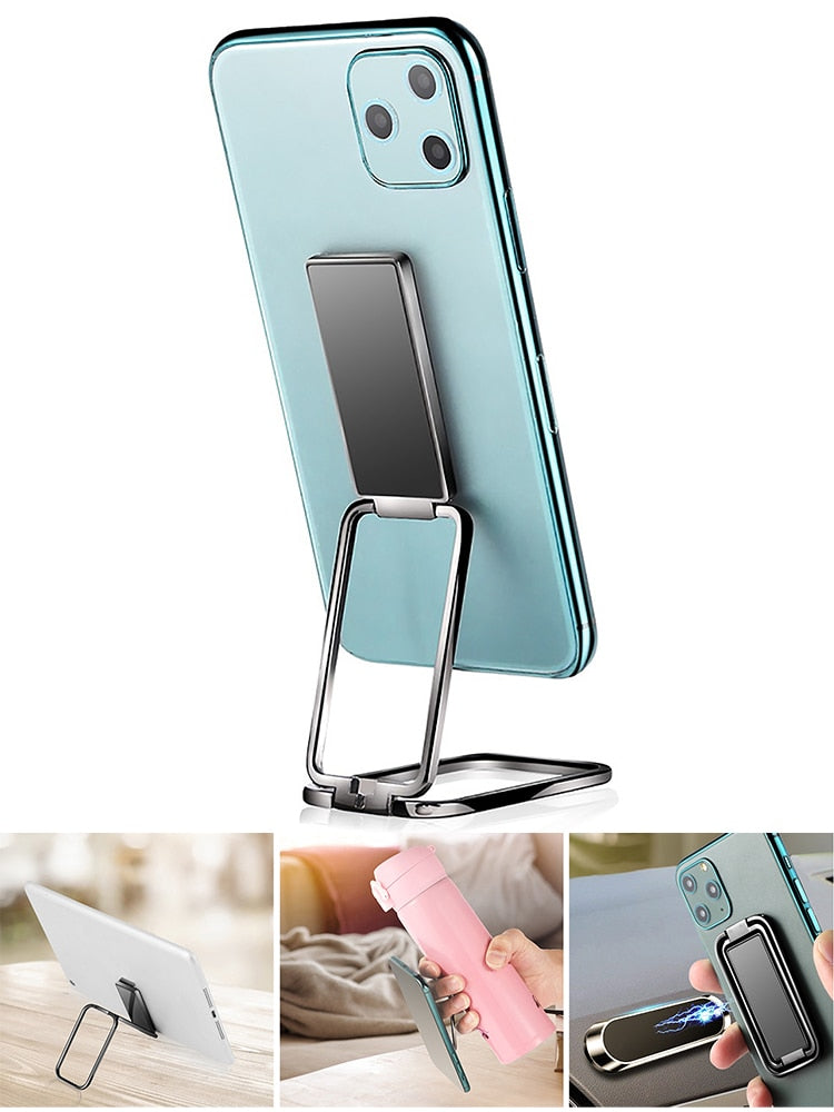 Double Magic Magnetic Car Phone Holder Stand For IPhone 12 Metal Phone Holder Foldable Desk Stand For Mobile Phone Universal