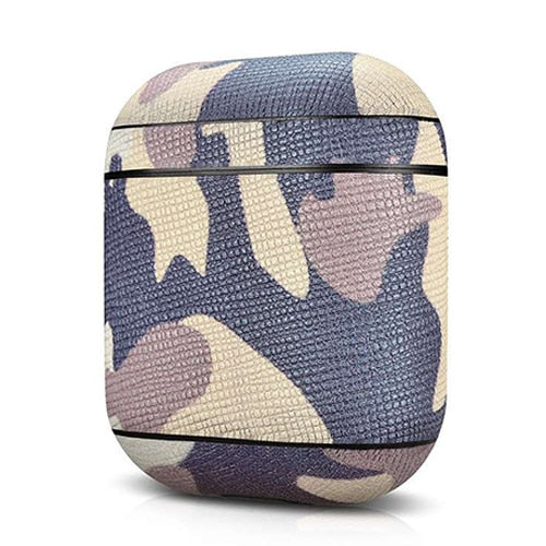 Camouflage Leather Earphone Case For Apple Airpods Airpod Accessories Dust-proof Protective Cover Bluetooth Headphone Case Decor