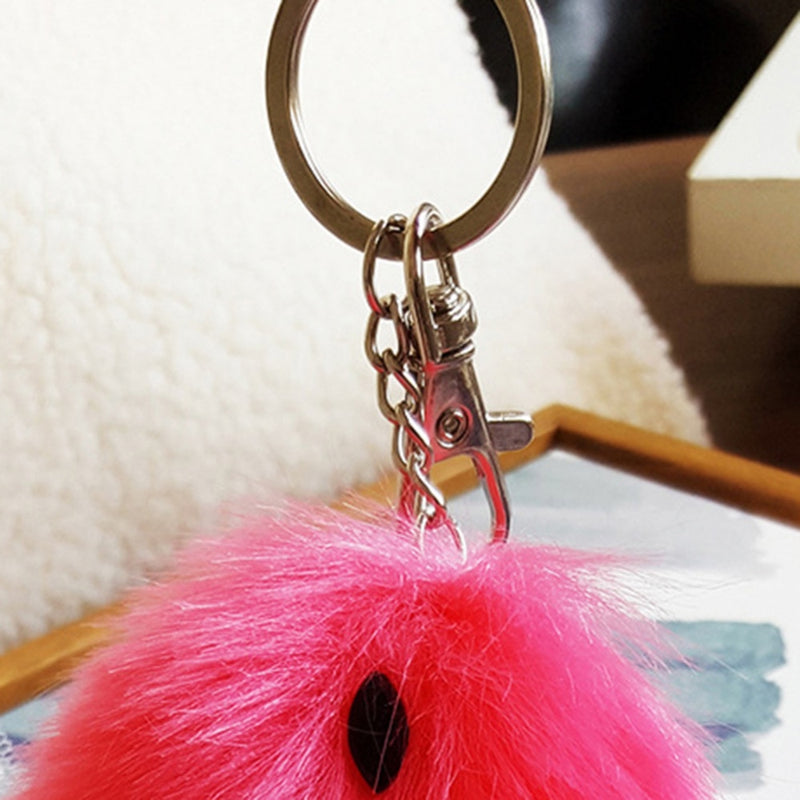 Pom Pom Cute Soft Keyring Car Chic Fruit Bag Charm Watermelon Faux Fur Ball Keychain Bag Plush Car Key Ring Car Key Pendant