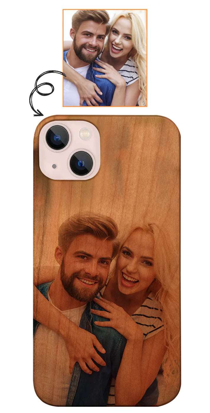 Customize iPhone 14 Plus Wood Phone Case - Upload Your Photo and Design