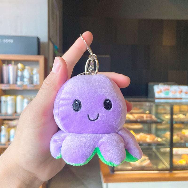 Creative Plush Flip Octopus Keychain Flip Octopus Key Pendant Jewelry Bag Pendant Key Chain Ornament