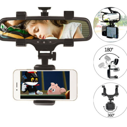 360° Car Rearview Mirror Mount Stand Holder Cradle For Cell Phone GPS Car Rear View Mirror Holder