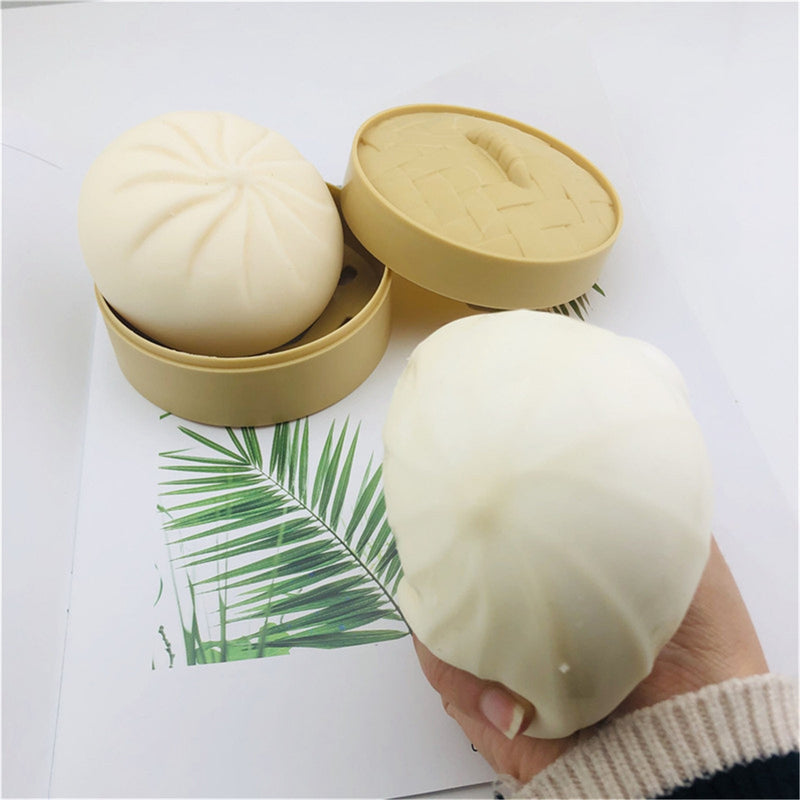 Stress Relief Toy Decompression Sensory Fidget Toy Unzip Toy Steamed Stuffed Bun Simulation Fidget Toy Set