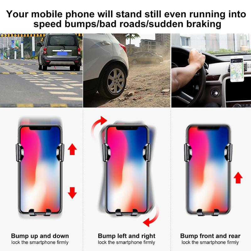 Baseus Car Holder Automatic Clamping Sucker Mount Holder Stand Car Phone Bracket For iPhone X 8 8 Plus For Samsung S8 Xiaomi LG