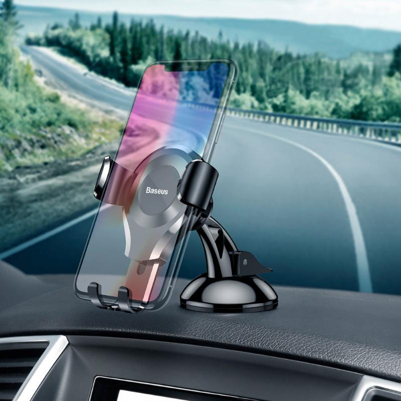 Baseus Car Holder Automatic Clamping Sucker Mount Holder Stand Car Phone Bracket For iPhone X 8 8 Plus For Samsung S8 Xiaomi LG