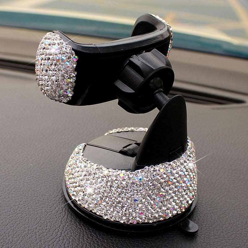 3 in 1 360 Degree Car Phone Holder for Car Dashboard Auto Windows and Air Vent with DIY Crystal Diamond Type for BMW for Toyota