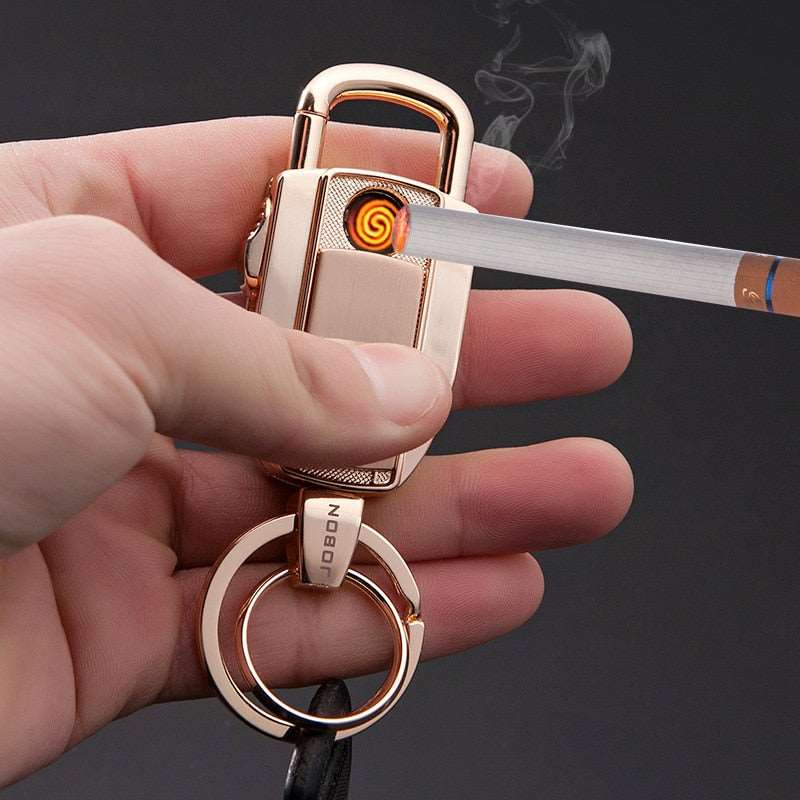 Cigarette Lighter Men Keychain Car KeyChains Multifunction Key Rings