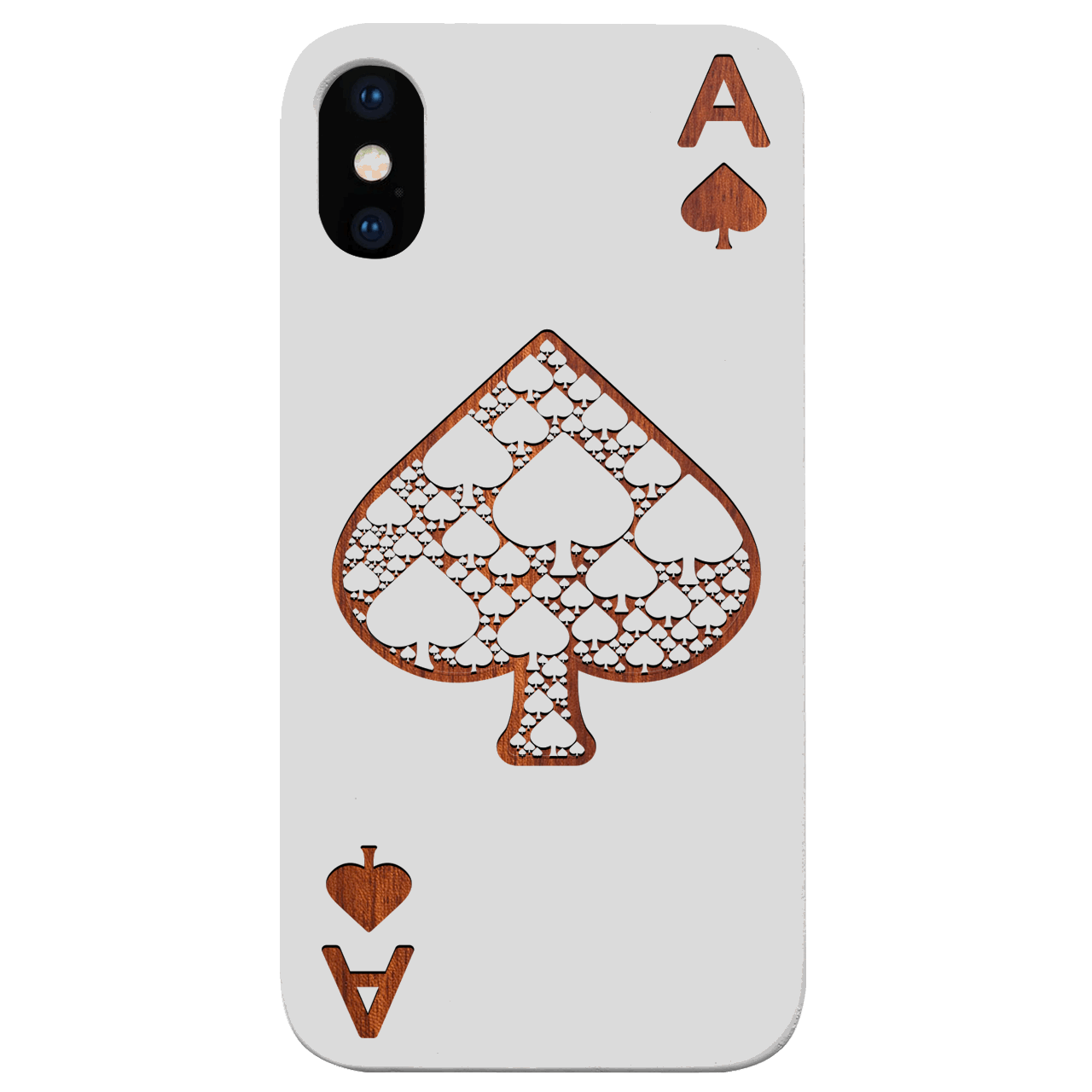 Ace of Spades - Engraved Wood Phone Case