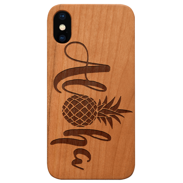 Aloha Pineapple - Engraved Wood Phone Case