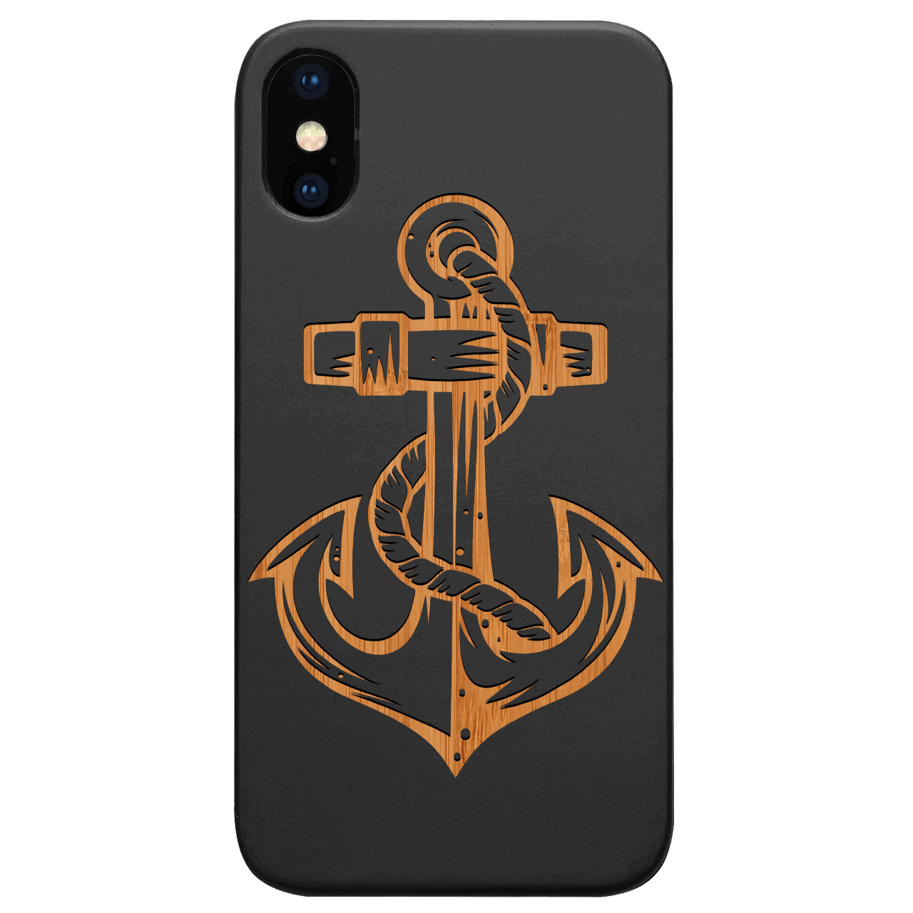Anchor 1 - Engraved Wood Phone Case