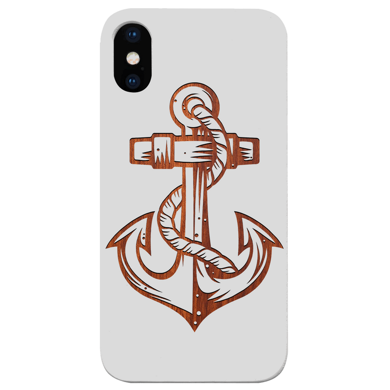 Anchor 1 - Engraved Wood Phone Case