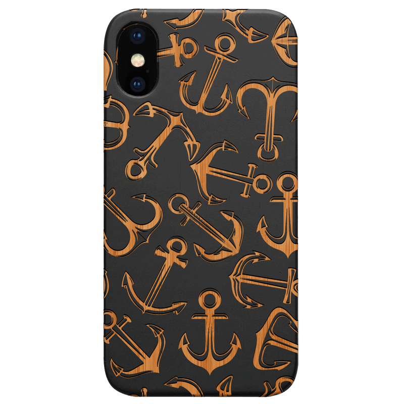 Anchors - Engraved Wood Phone Case