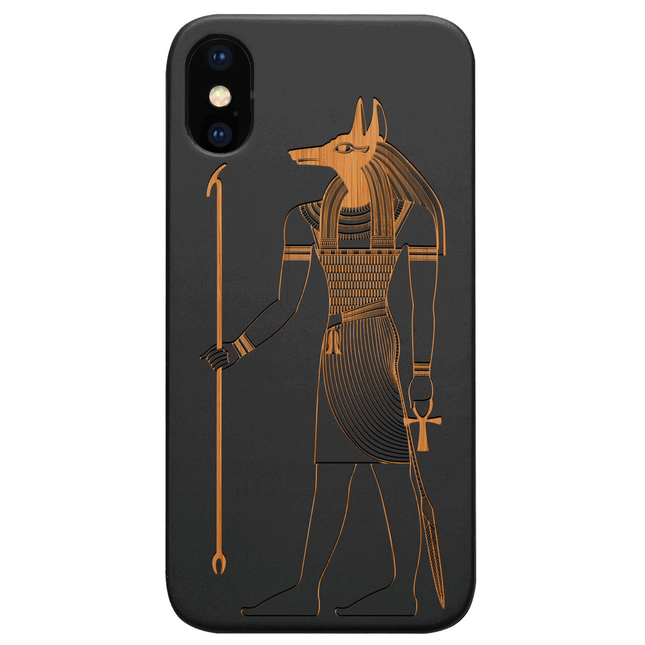 Anubis - Engraved Wood Phone Case
