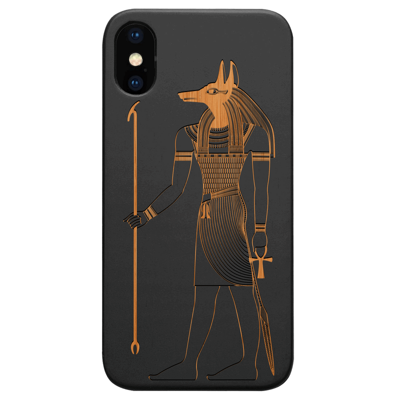Anubis - Engraved Wood Phone Case