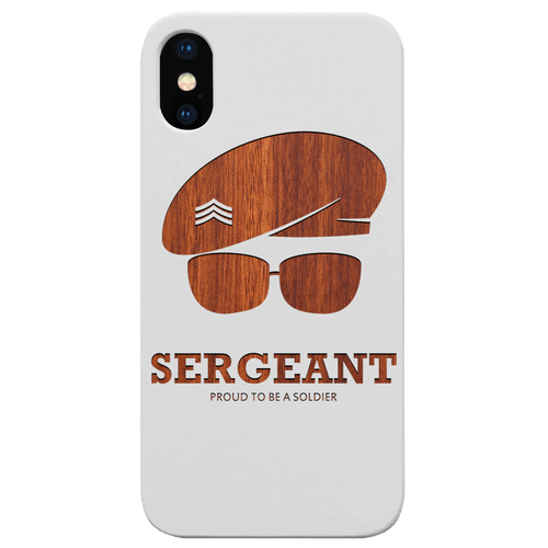 Army Rank Sergeant - Engraved Wood Phone Case