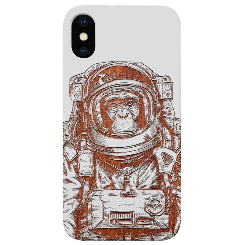Astronaut Monkey - Engraved Wood Phone Case