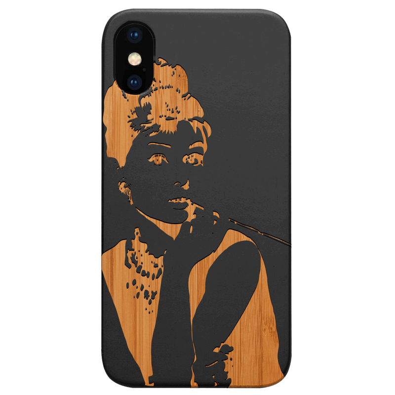 Audrey Hepburn - Engraved Wood Phone Case