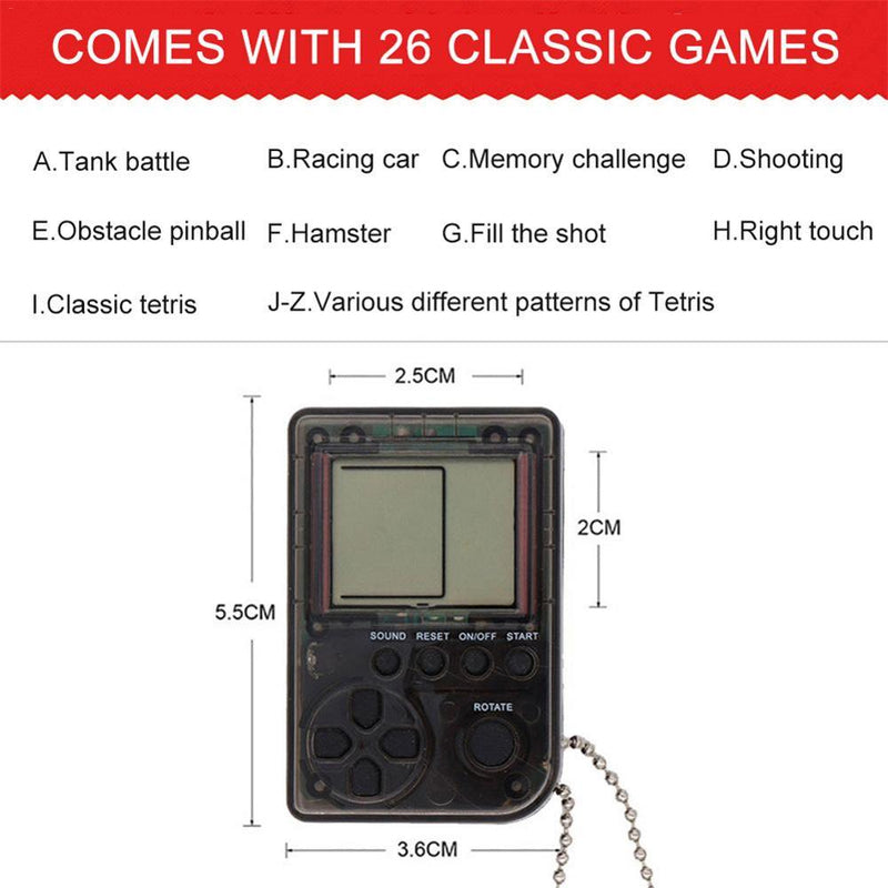 Mini Console Game Machine Children's Handheld Nostalgic Mini Game Console With Keychain Tetris Video Game Kids Children Gifts