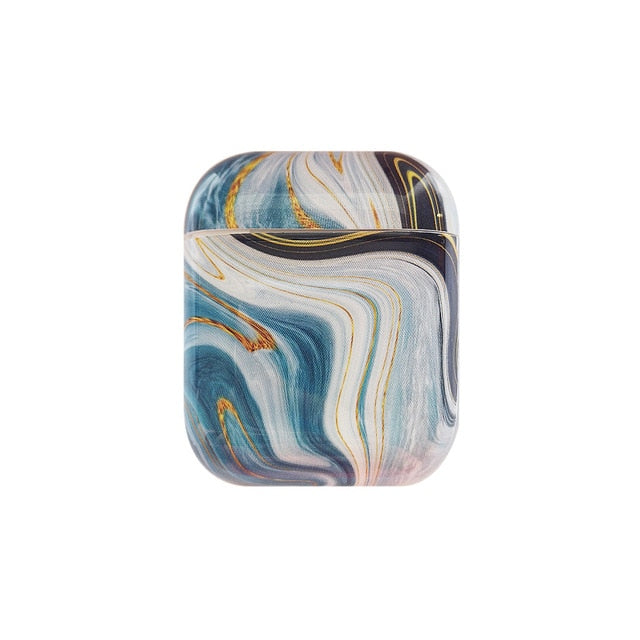 Earphone Case For Airpods 2 Case Luxury Marble Hard Headphone Case Protective Cover Accessories