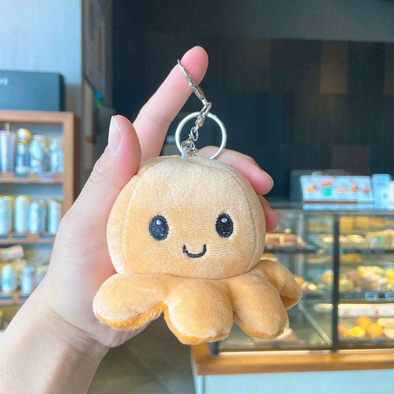 Creative Plush Flip Octopus Keychain Flip Octopus Key Pendant Jewelry Bag Pendant Key Chain Ornament