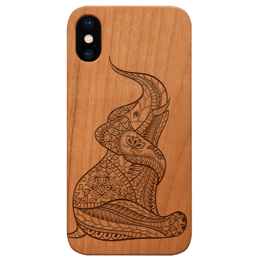 Baby Elephant - Engraved Wood Phone Case