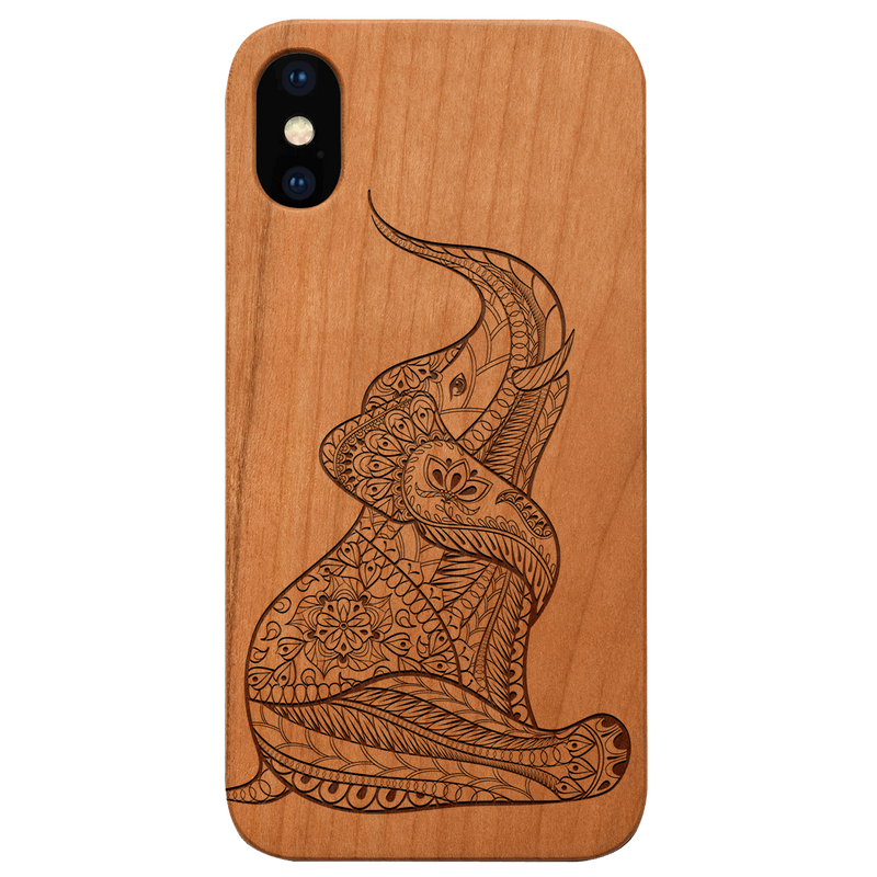 Baby Elephant - Engraved Wood Phone Case