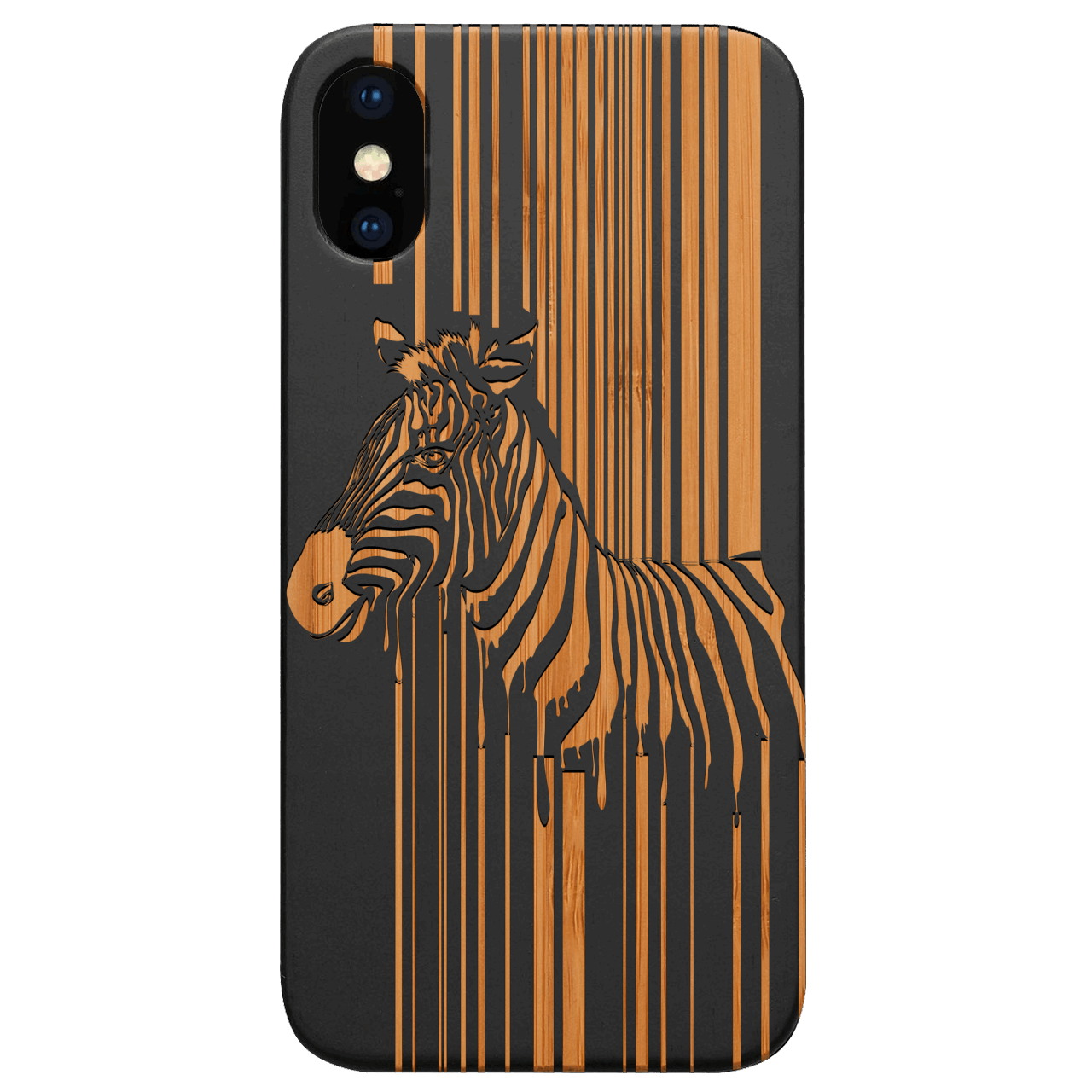 Barcode Zebra - Engraved Wood Phone Case
