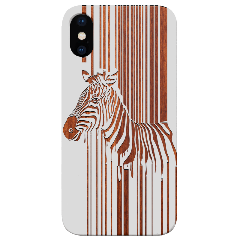 Barcode Zebra - Engraved Wood Phone Case
