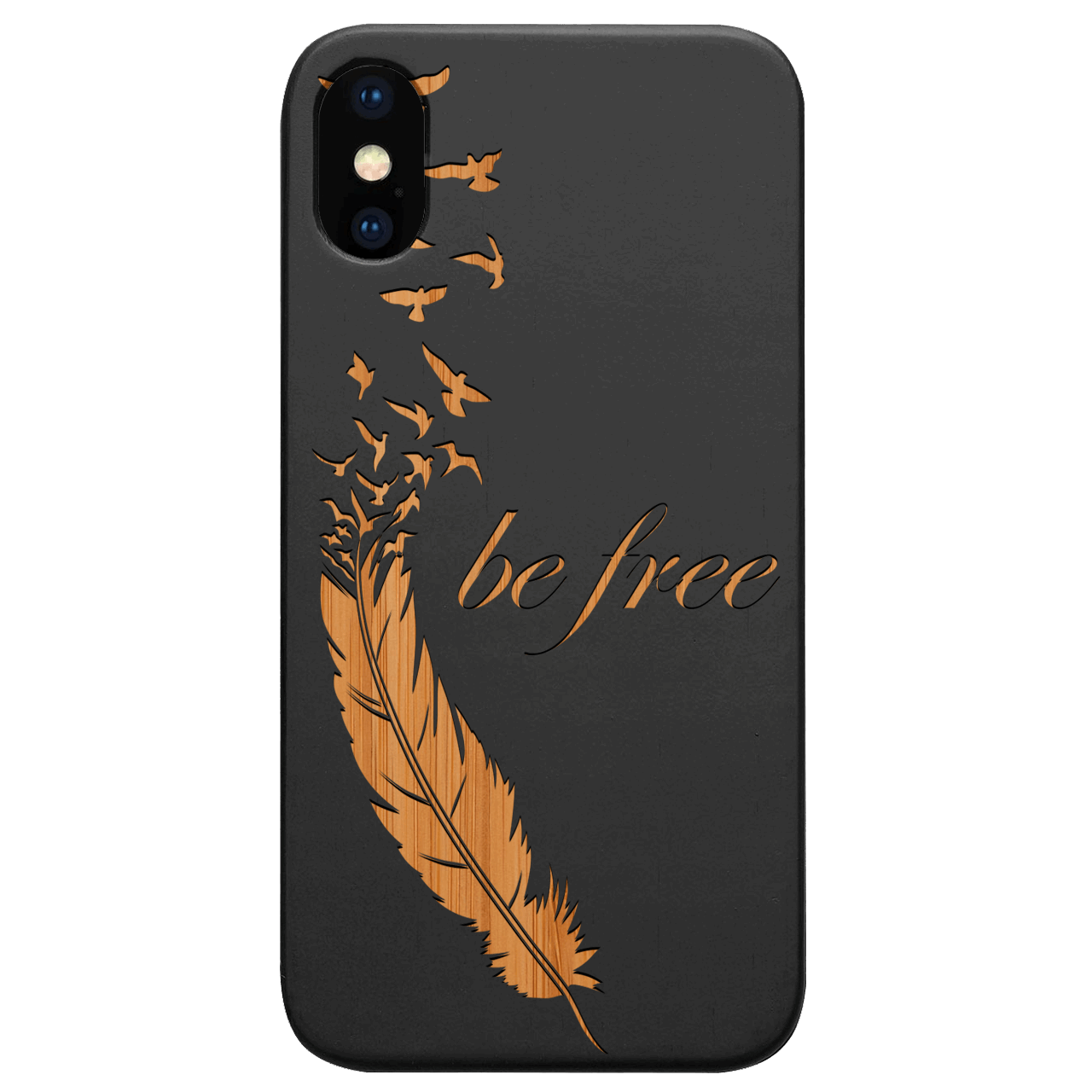 Be Free 1 - Engraved Wood Phone Case