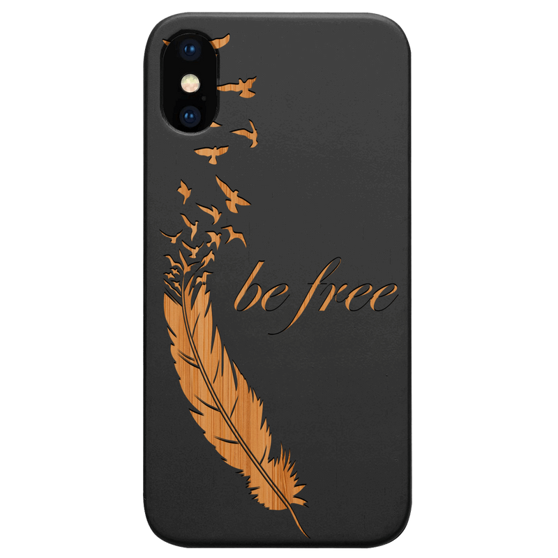 Be Free 1 - Engraved Wood Phone Case