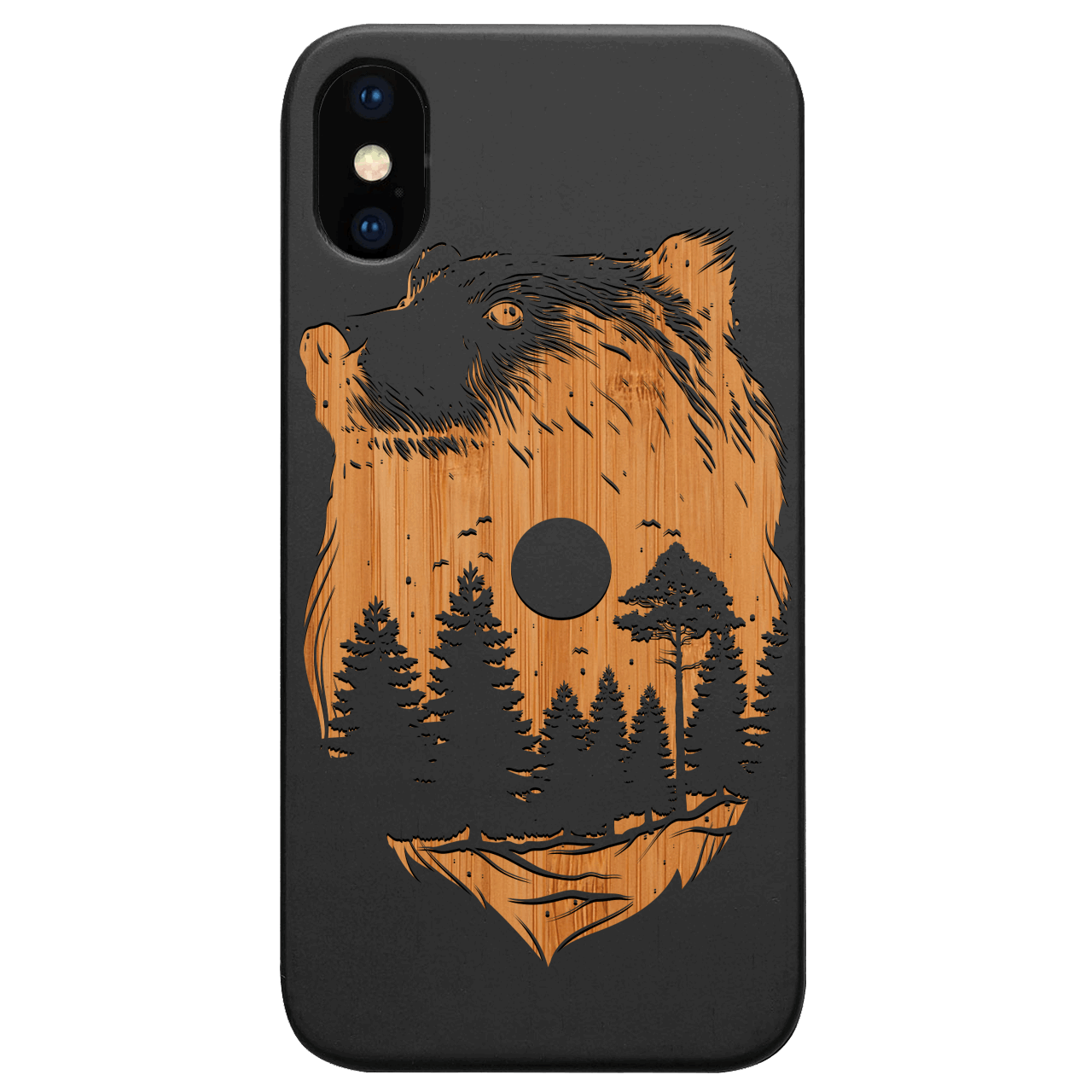 Bear Landscape 1 - Engraved Wood Phone Case
