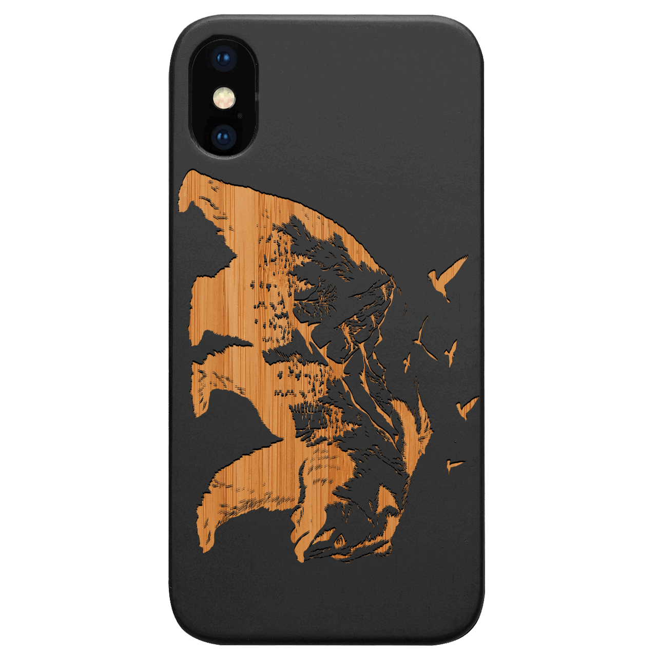 Bear Landscape 2 - Engraved Wood Phone Case