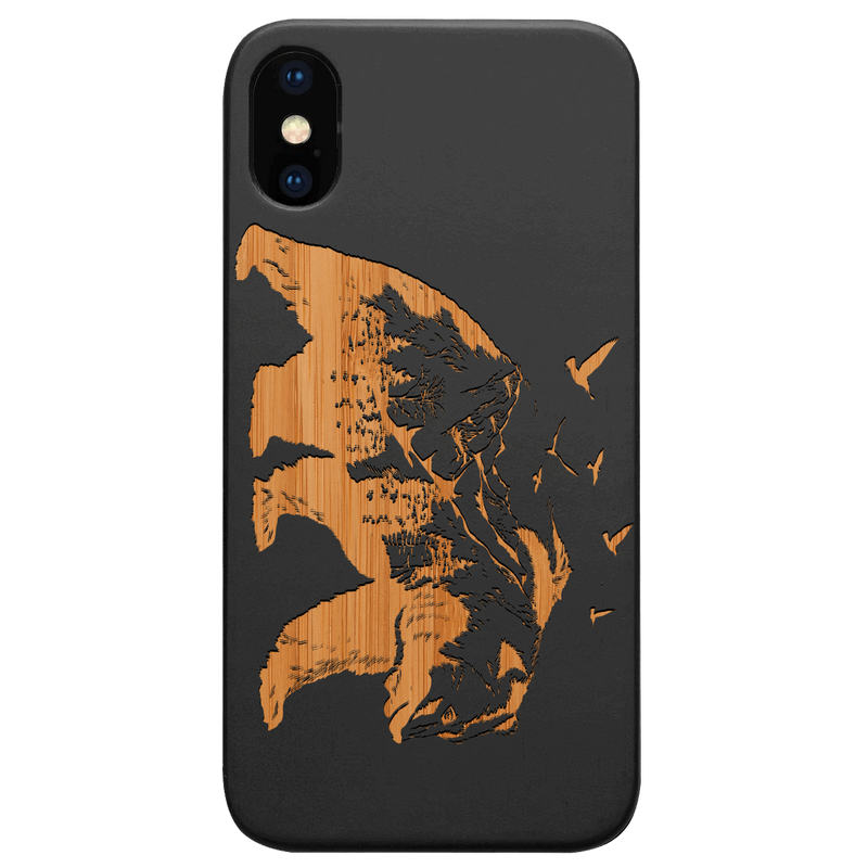 Bear Landscape 2 - Engraved Wood Phone Case