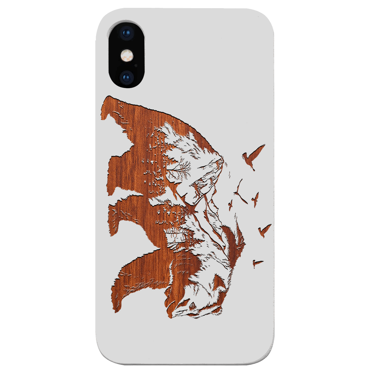 Bear Landscape 2 - Engraved Wood Phone Case