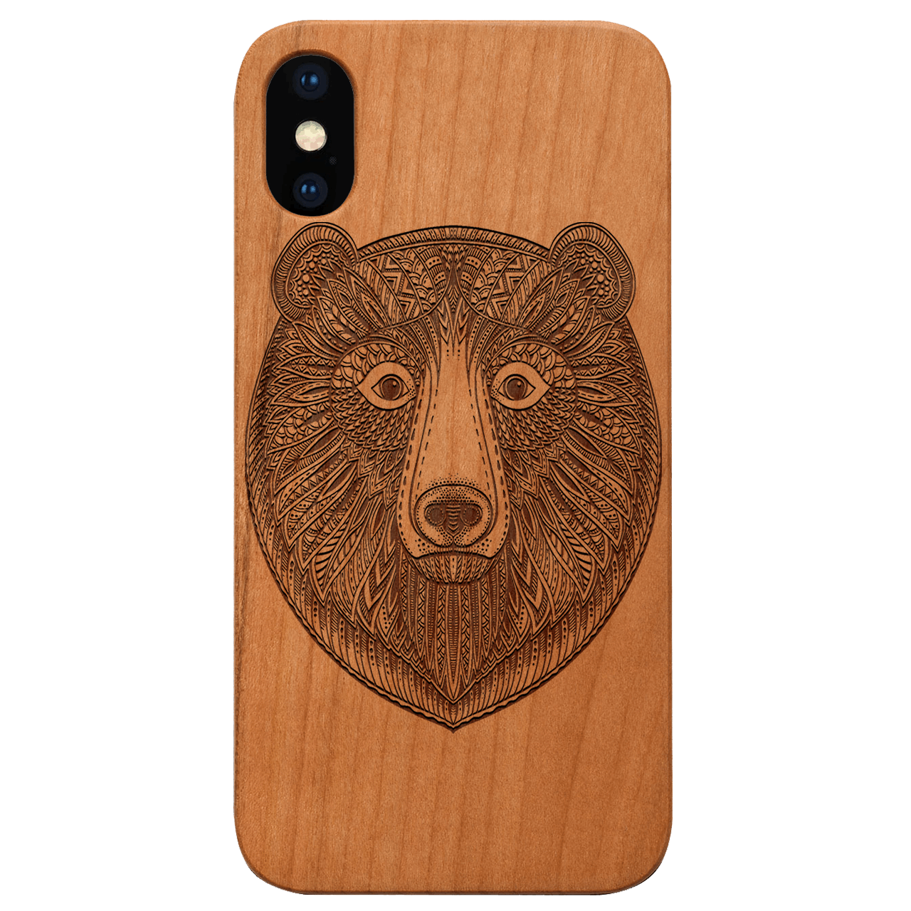 Bear Mandala - Engraved Wood Phone Case