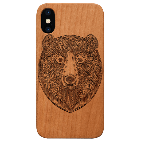 Bear Mandala - Engraved Wood Phone Case