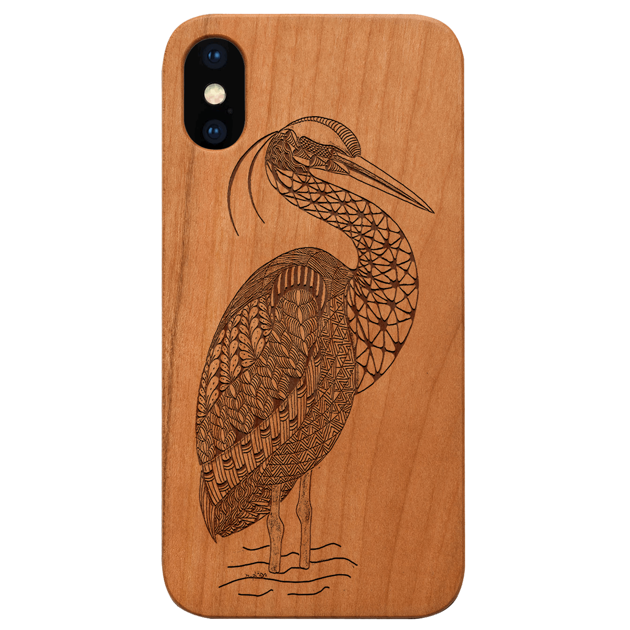 Bird Mandala - Engraved Wood Phone Case