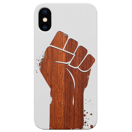 Black Lives Matter Fist - Engraved Wood Phone Case