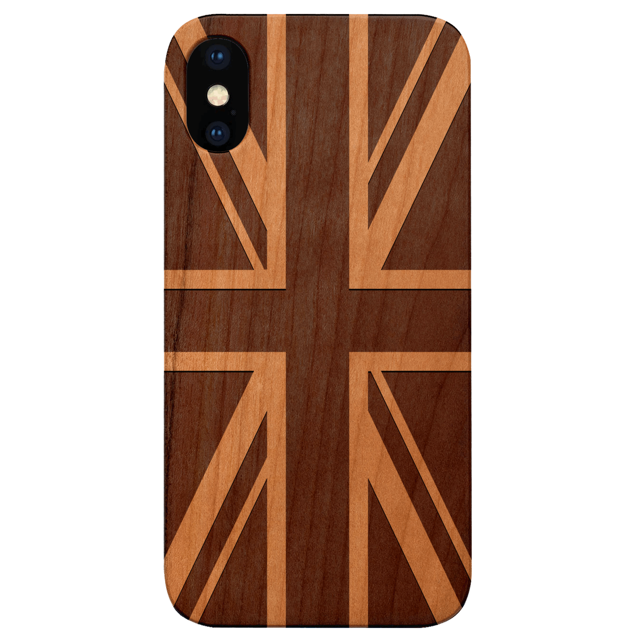 British Flag - Engraved Wood Phone Case