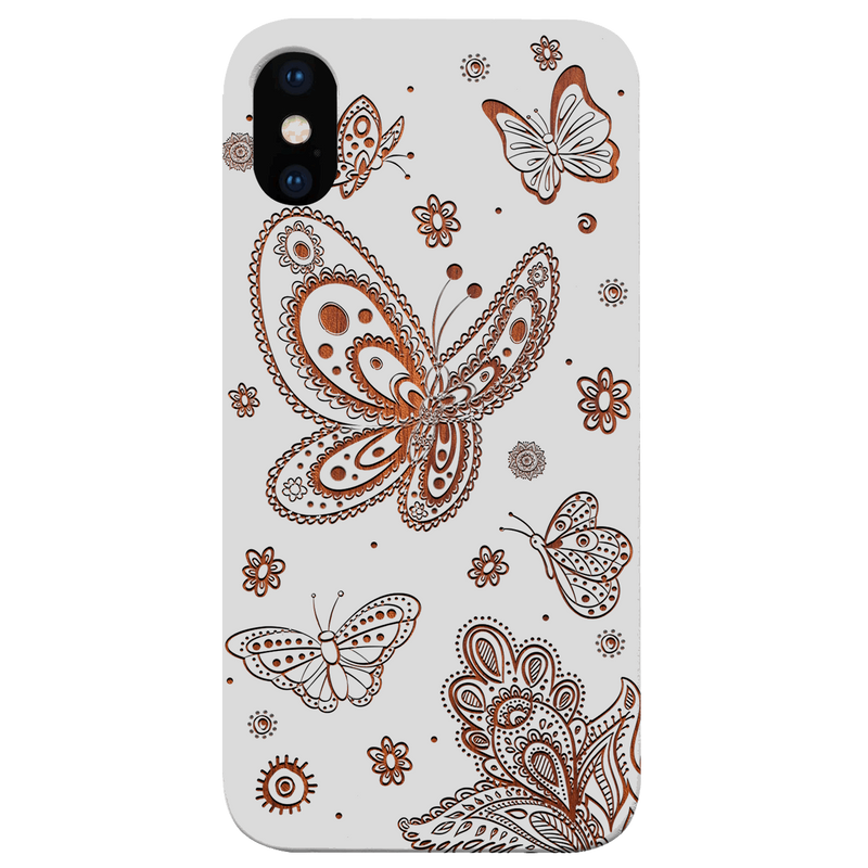 Butterflies - Engraved Wood Phone Case