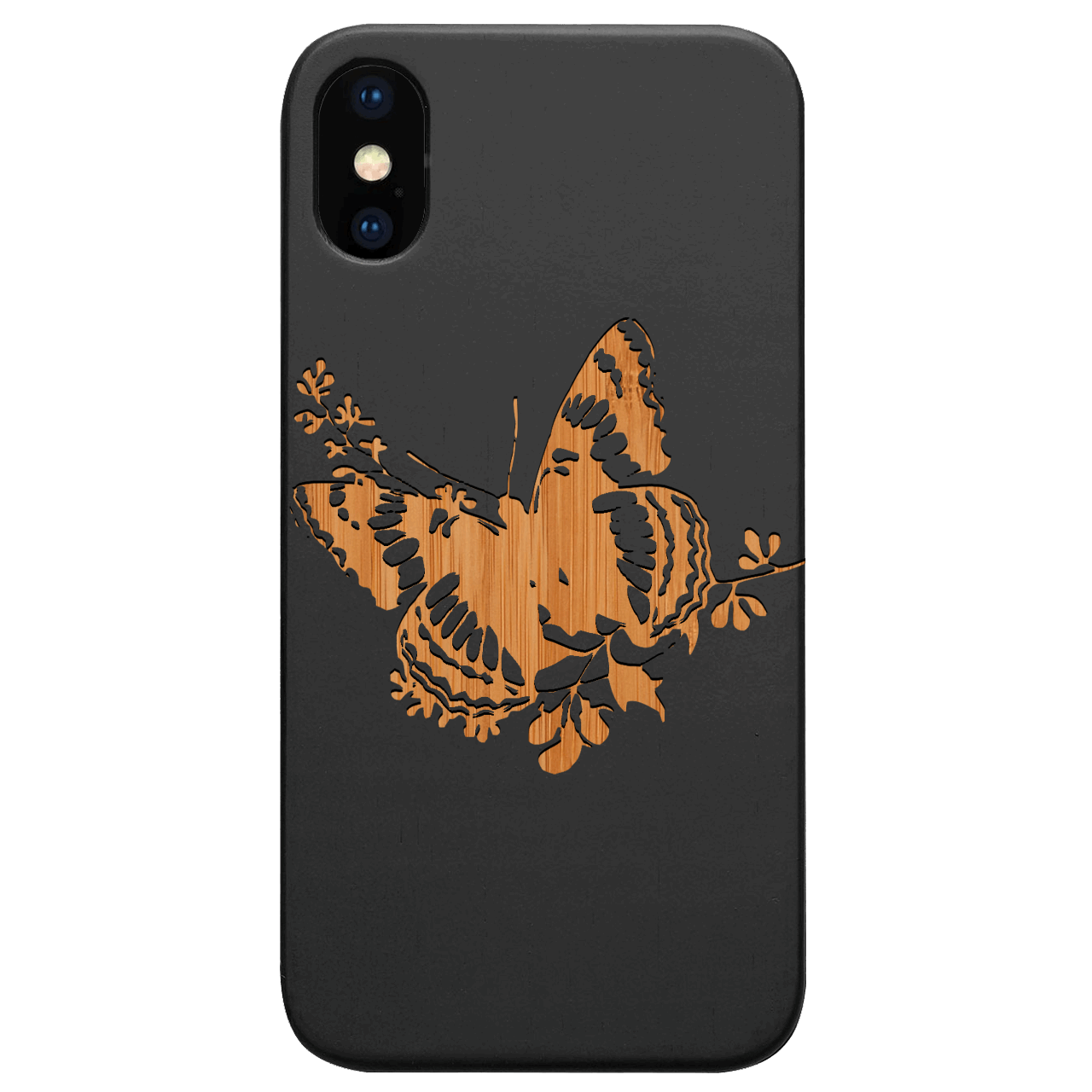 Butterfly 2 - Engraved Wood Phone Case