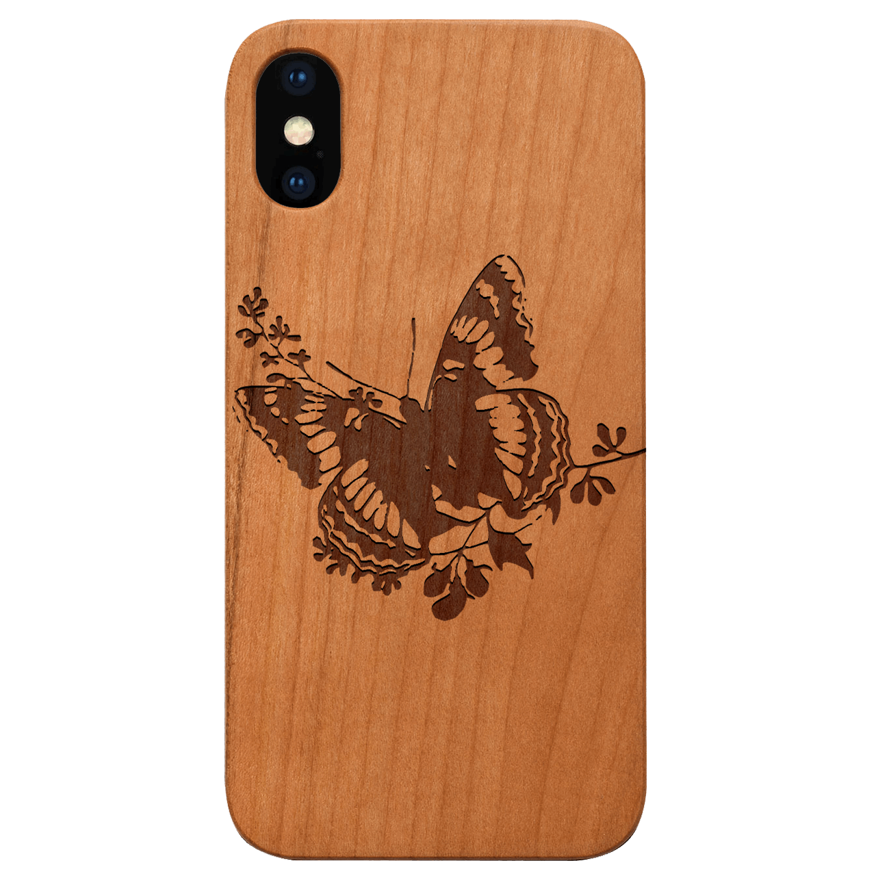 Butterfly 2 - Engraved Wood Phone Case