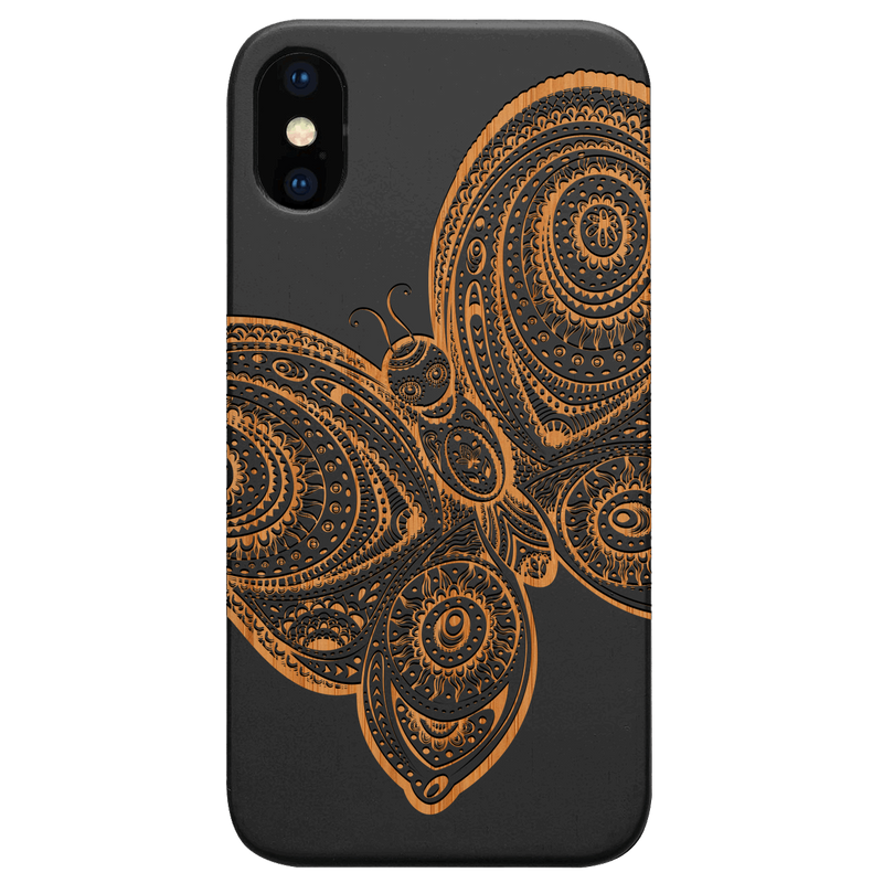 Butterfly 3 - Engraved Wood Phone Case