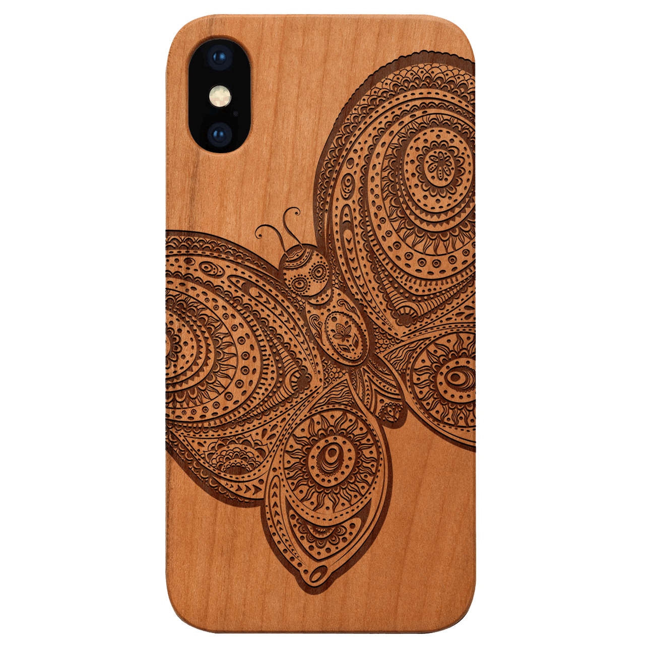 Butterfly 3 - Engraved Wood Phone Case
