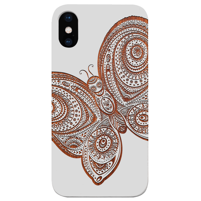 Butterfly 3 - Engraved Wood Phone Case