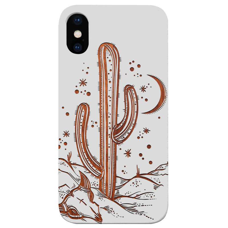 Cactus - Engraved Wood Phone Case