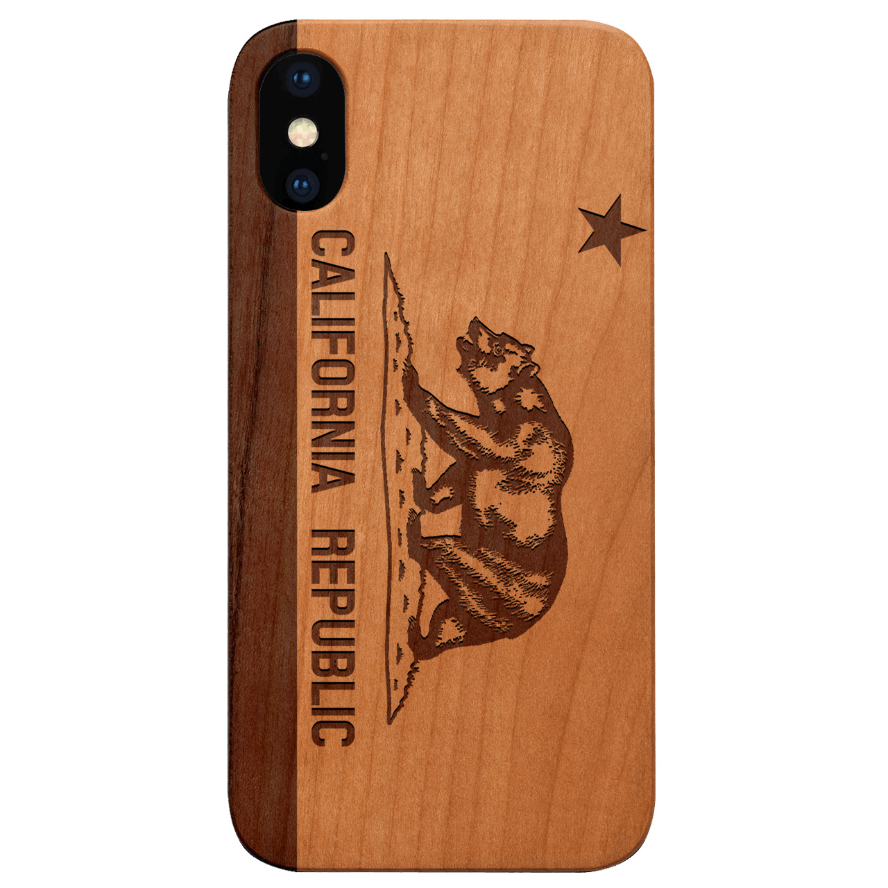 California Flag - Engraved Wood Phone Case