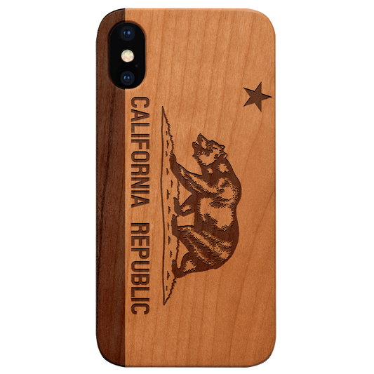California Flag - Engraved Wood Phone Case