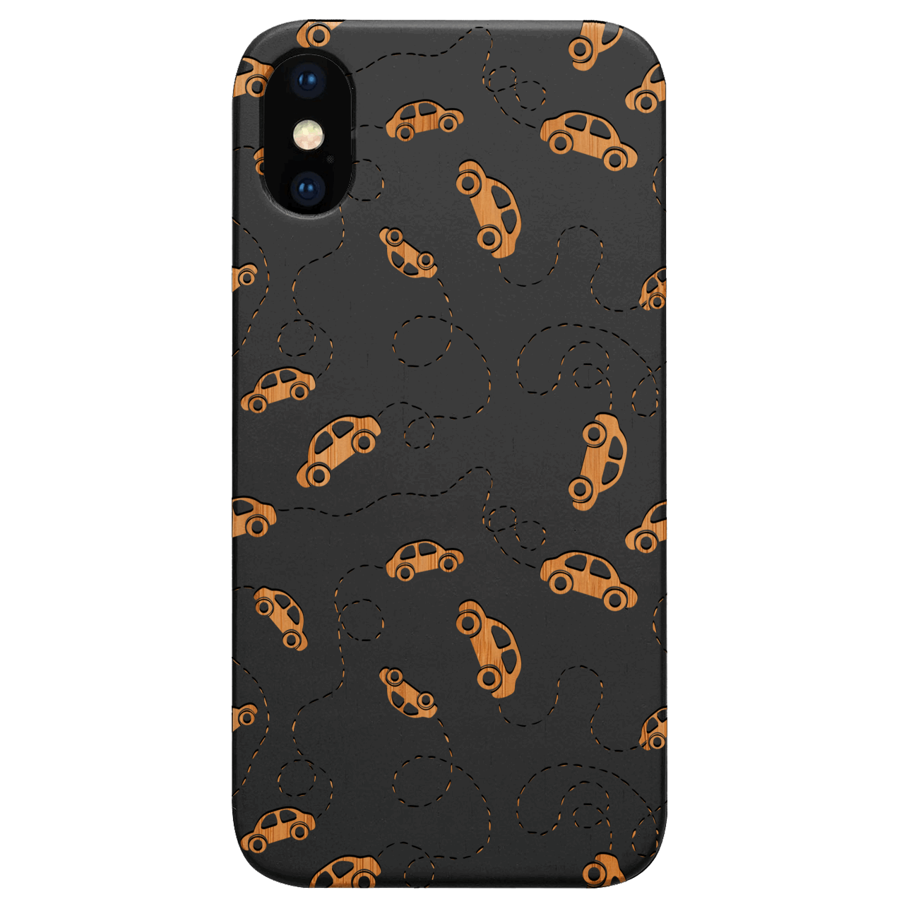 Car Pattern - Engraved Wood Phone Case